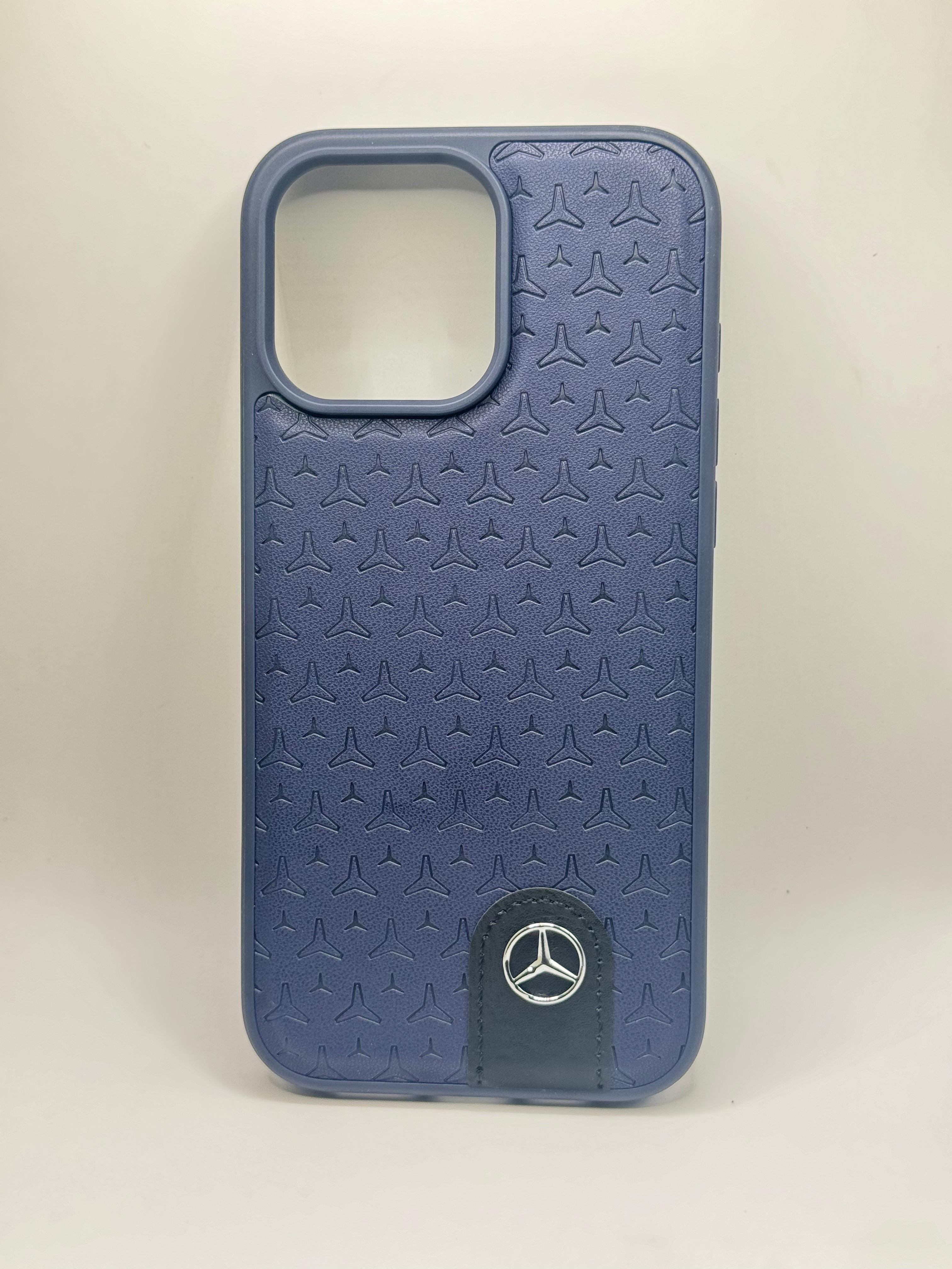 iPhone 16 Pro Max - Leather Case With Stars Pattern - Mercedes Benz