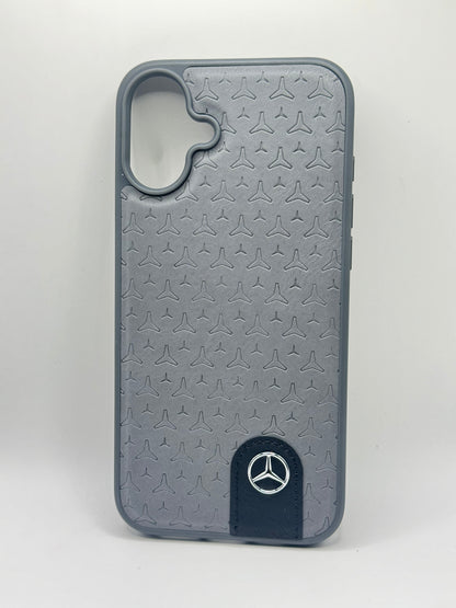 iPhone 16 Plus - Leather Case With Stars Pattern - Mercedes Benz