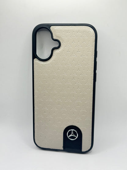 iPhone 16 Plus - Leather Case With Stars Pattern - Mercedes Benz