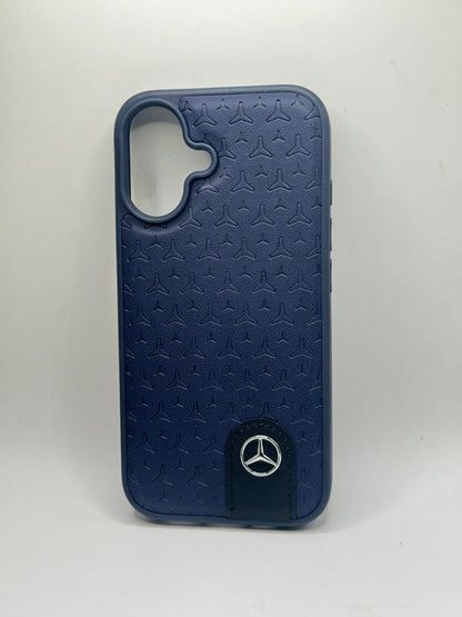 iPhone 16 - Leather Case With Stars Pattern - Mercedes Benz