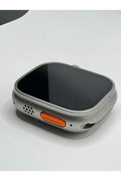 Watch Ultra 2 Cellular Titanium Case with Orange Ocean Band  (Orange Strap, Free Size)