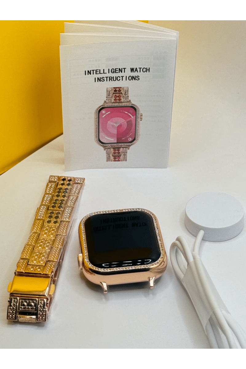 SMARTWATCH Golden & Pink strap ,hd display Smartwatch  (Gold Strap, Free Size)